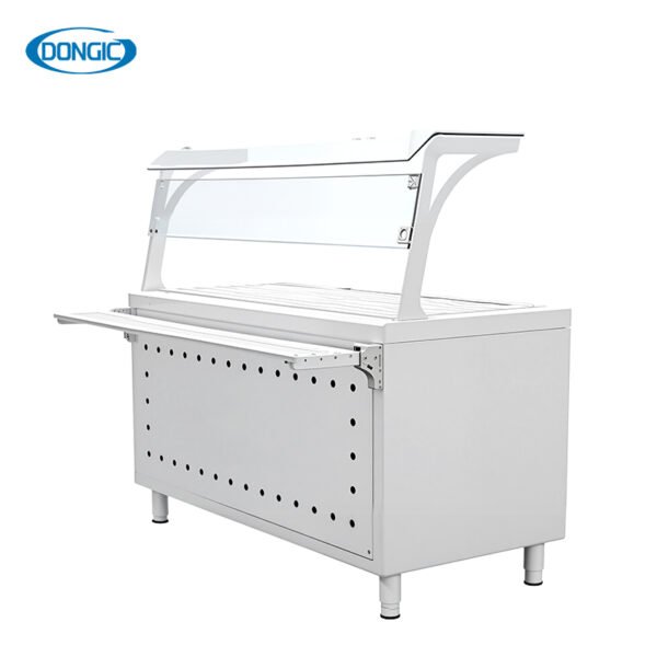 1 Hotel Restaurant Buffet Stainless Steel Hot Food Serving Counter With Foldable Plate Rack