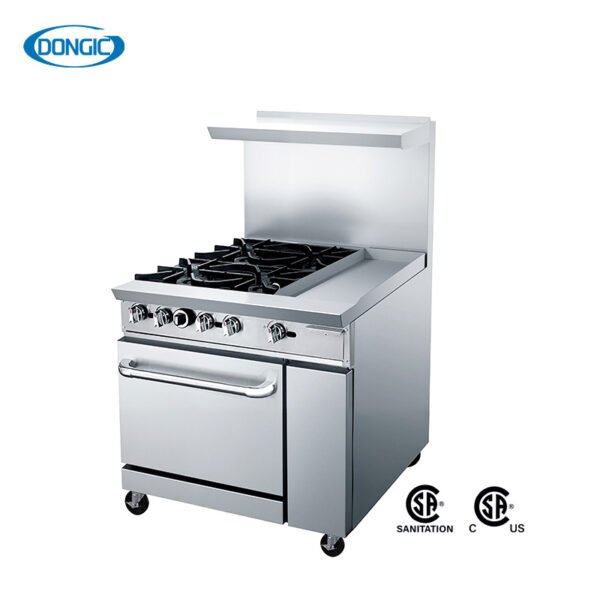 24" Griddle Top Gas Burners Range Stove with Oven