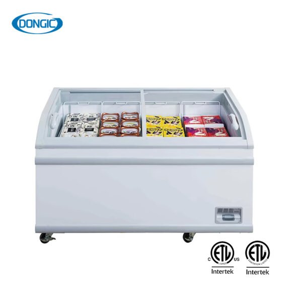 2 Glass Top Fan Cooling Freezing Chilling System Chest Freezers