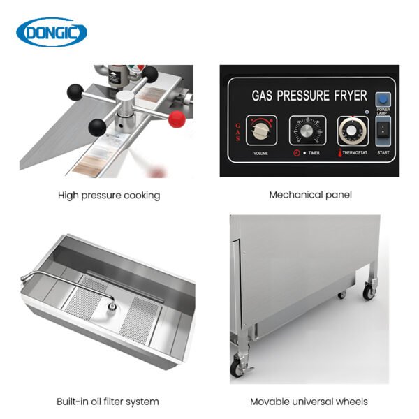Oil-Saving Automatic Express Pressure Gas Deep Fryer