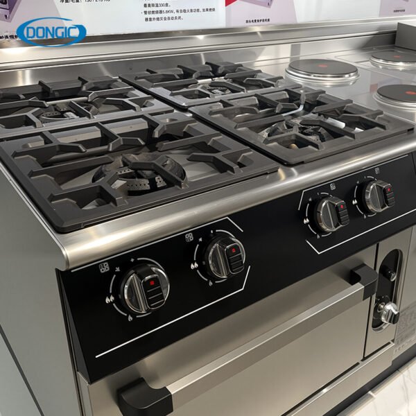 4 Burner Gas Fired Cooking Clay Pot Stove with Gas Oven