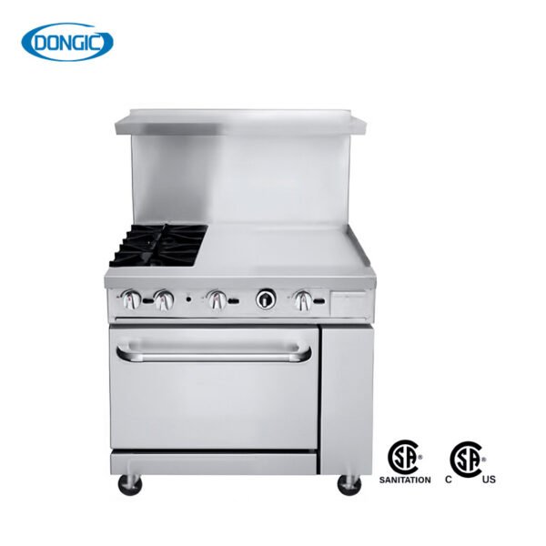 24" Griddle Top Gas Burners Range Stove with Oven