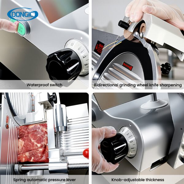 Built in Knife Sharpener Gear Driven Fully Automatic Commercial Meat Slicer