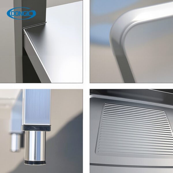 3 Stainless Steel Kitchen Sink Single Bowl with Drainboard Sink