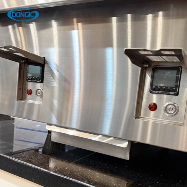 3 Commercial Countertop Flat Top Griddle with Integrated Grease Management System
