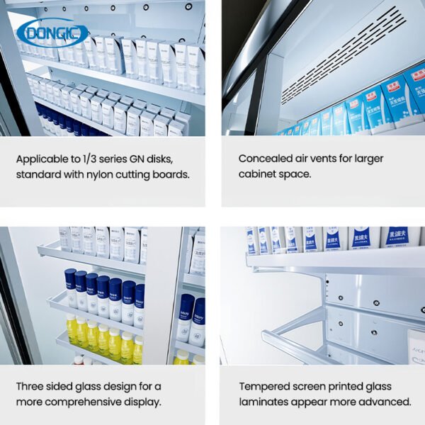 3 Yogurt Display Rack Display Refrigerated Cabinet