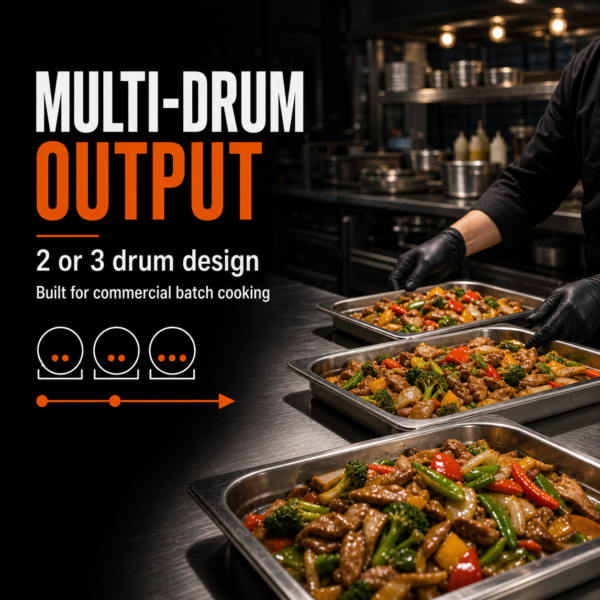 Automatic Food Cooking Stir Fry Cooker with Cabinet