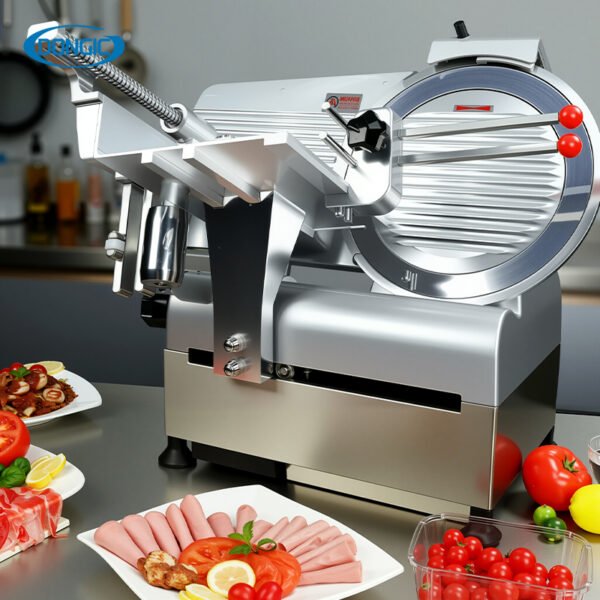 Built in Knife Sharpener Gear Driven Fully Automatic Commercial Meat Slicer