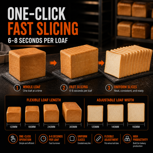 Automatic Square Loaf Slicing Commercial Bread Slicer Machine