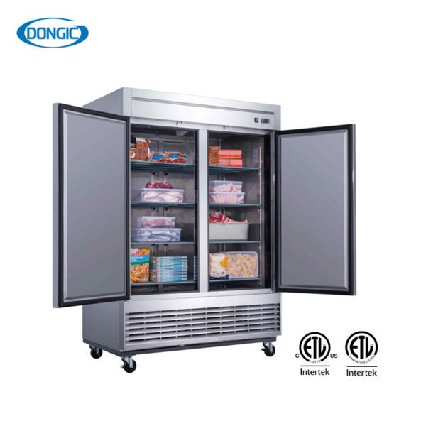 55F Commercial Bottom Mounted Reach-in Solid Door Vertical Freezer Refrigerator