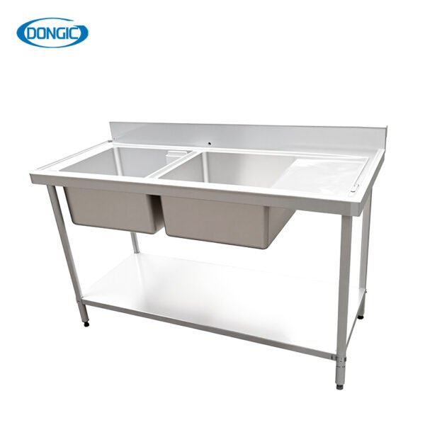 6 Two Layers Stainless Steel Kitchen Regular Work Table with Back Splash