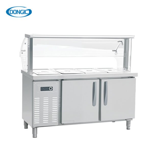 6 Hotel Restaurant Buffet Stainless Steel Hot Food Serving Counter With Foldable Plate Rack