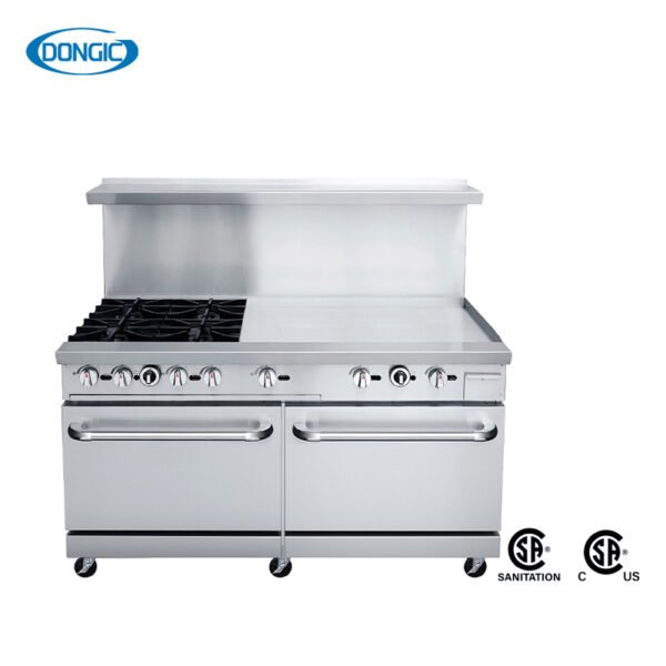 North America Griddle Top Gas Cookers Range with Double Oven