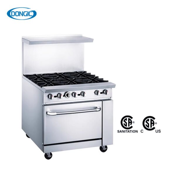 6 Multi Burners Hot Plate Stove Gas Range with Oven