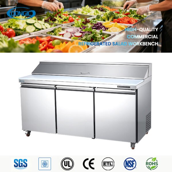 1/2/3 Doors Commercial Refrigerator for Salad Preparation