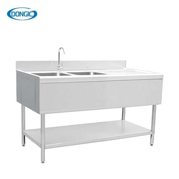 7 Two Layers Stainless Steel Kitchen Regular Work Table with Back Splash