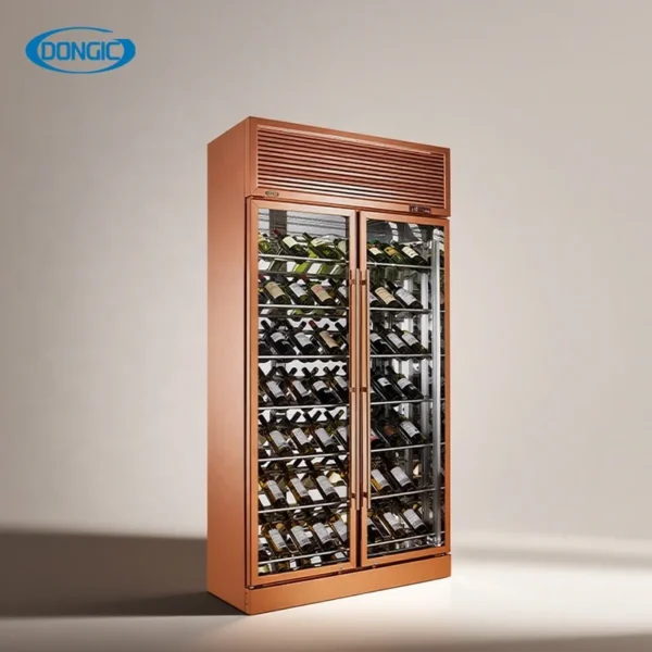 Bottles-Built-in-Red-Wine-Cooler.webp Commercial Grade Capacity Wine Cooler Dual Zone Constant Temperature for Restaurant Bar