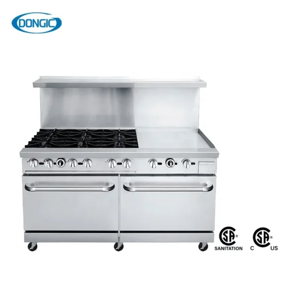 North America Certified Gas Griddle Range with Oven