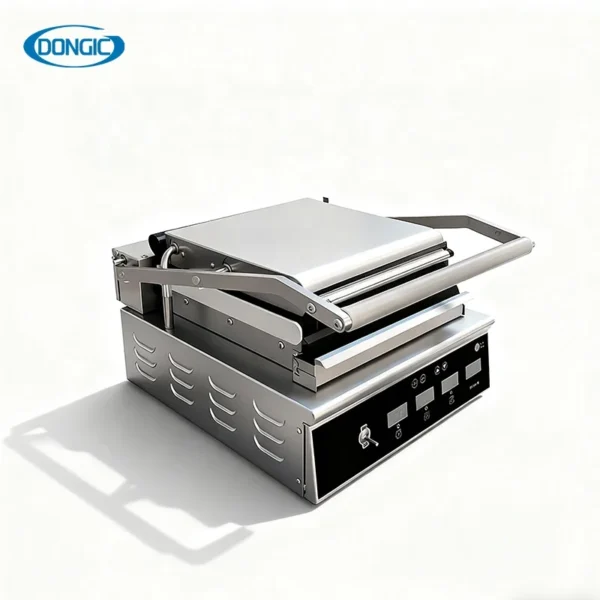 Commercial Double-Sided Heating Non-stick Contact Griddle Pan Induction Electric Toaster Contact Sandwich Press Panini Grill