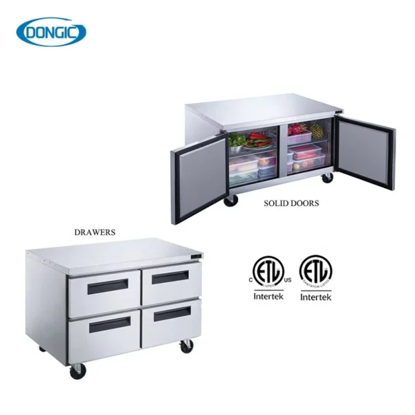 Kitchen Refrigerators Restaurant Freezer Large 4 Doors Stainless Steel Refrigerator Commercial Fridge