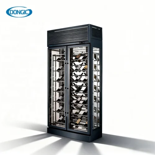 Commercial-High-End-Black-LED-Light.webp Commercial Grade Capacity Wine Cooler Dual Zone Constant Temperature for Restaurant Bar