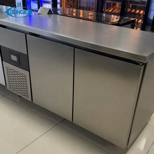 220V Double-Temperature Hotel Use Counter Fridge Air Cooling Workbench Refrigeration Equipment for Cool Climates