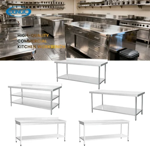 201 304 Stainless Steel Bench Commercial Table Kitchen Work Table for Restaurant Use