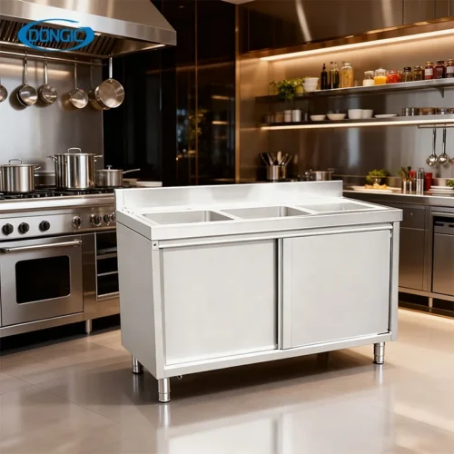 Stainless Steel Commercial Oversized Three-slot Customizable Kitchen Restaurant Public Durable Sink