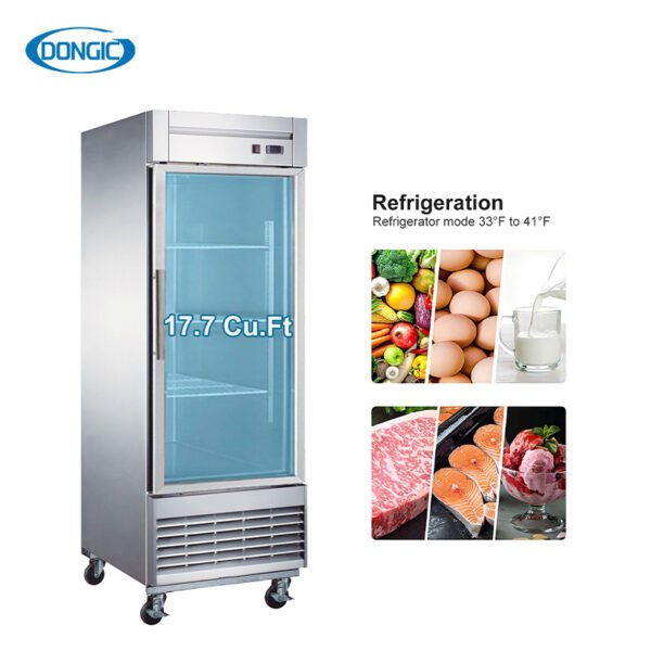 D28FR-G2 Bottom Mounted Reach-in Glass Door Freezer Refrigerator