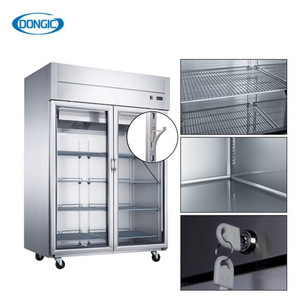 D55AR-G2 Stainless Steel Glass Door Forced Air Refrigeration Refrigerator