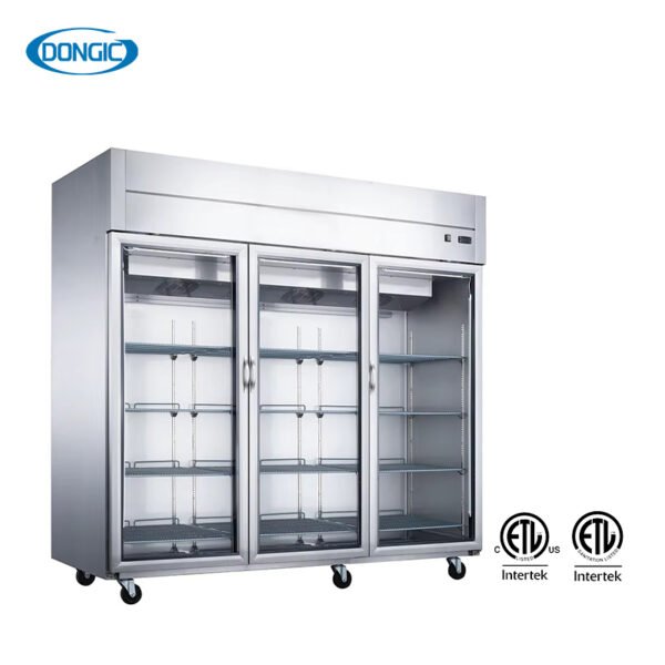 D83AR-G1 Stainless Steel Glass Door Forced Air Refrigeration Refrigerator