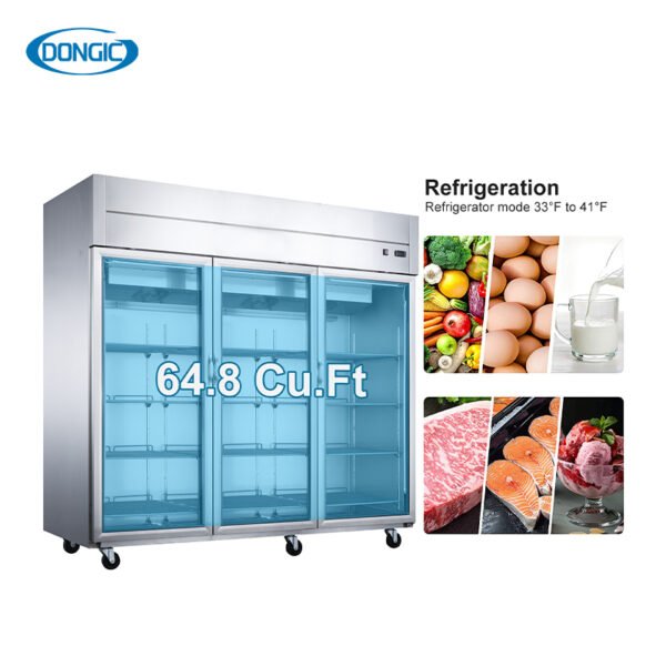 D83AR-G2 Top Mounted Reach-in Tempered Glass Door Forced Air Refrigeration System Refrigerator