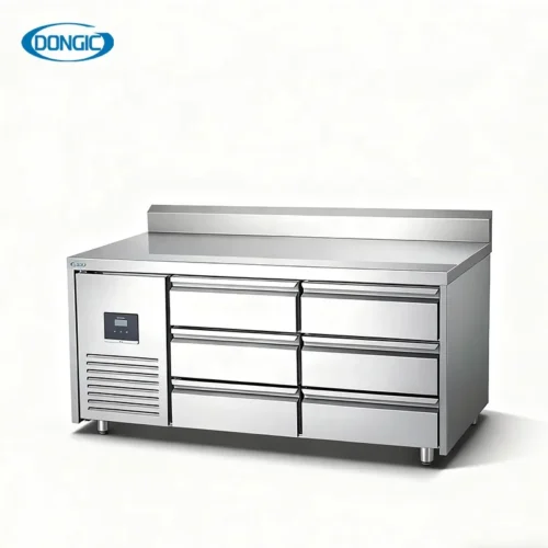 220V Double-Temperature Hotel Use Counter Fridge Air Cooling Workbench Refrigeration Equipment for Cool Climates