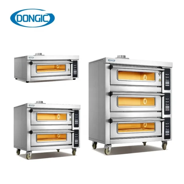 Thick Glass Bread Baking Gas Multi Deck Oven