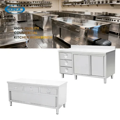 Stainless Steel Table Cabinet With Drawers Sliding Door