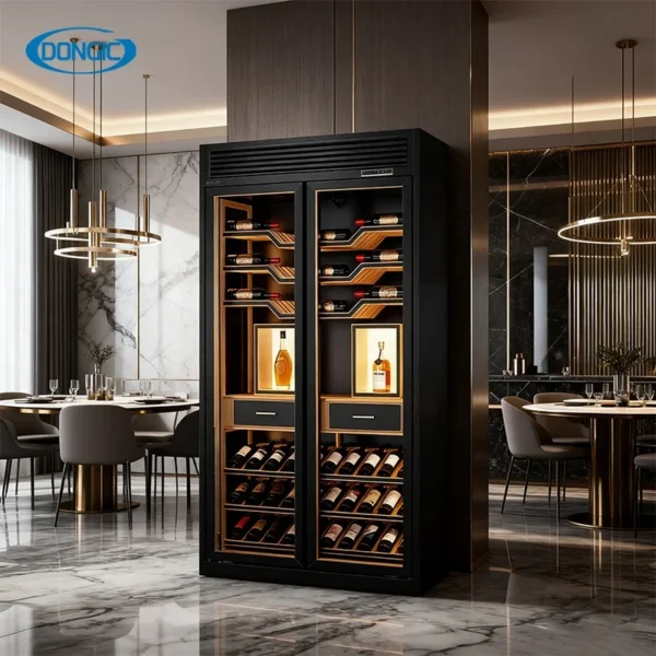 Commercial Grade Capacity Wine Cooler Dual Zone Constant Temperature for Restaurant Bar