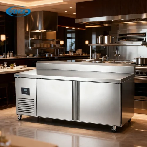 220V Double-Temperature Hotel Use Counter Fridge Air Cooling Workbench Refrigeration Equipment for Cool Climates