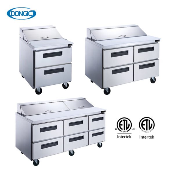 Salad Prep Table Refrigerators with Multi Drawers Solid Doors