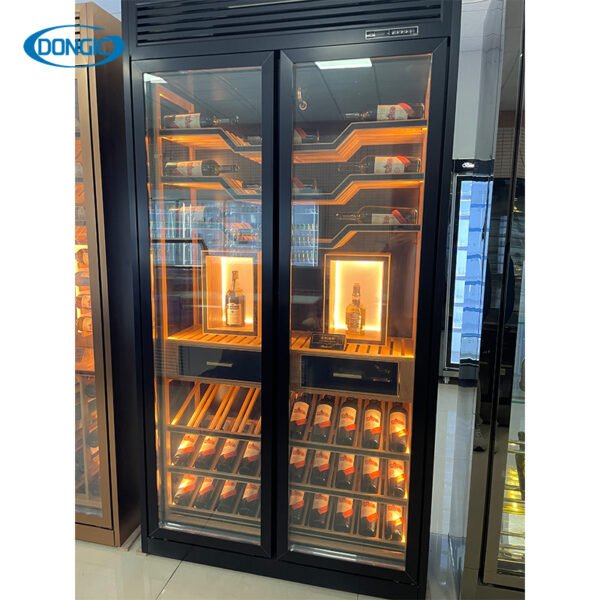 Luxury Wine Refrigerator Cigar Fridge Cellar Storage Display Cabinet