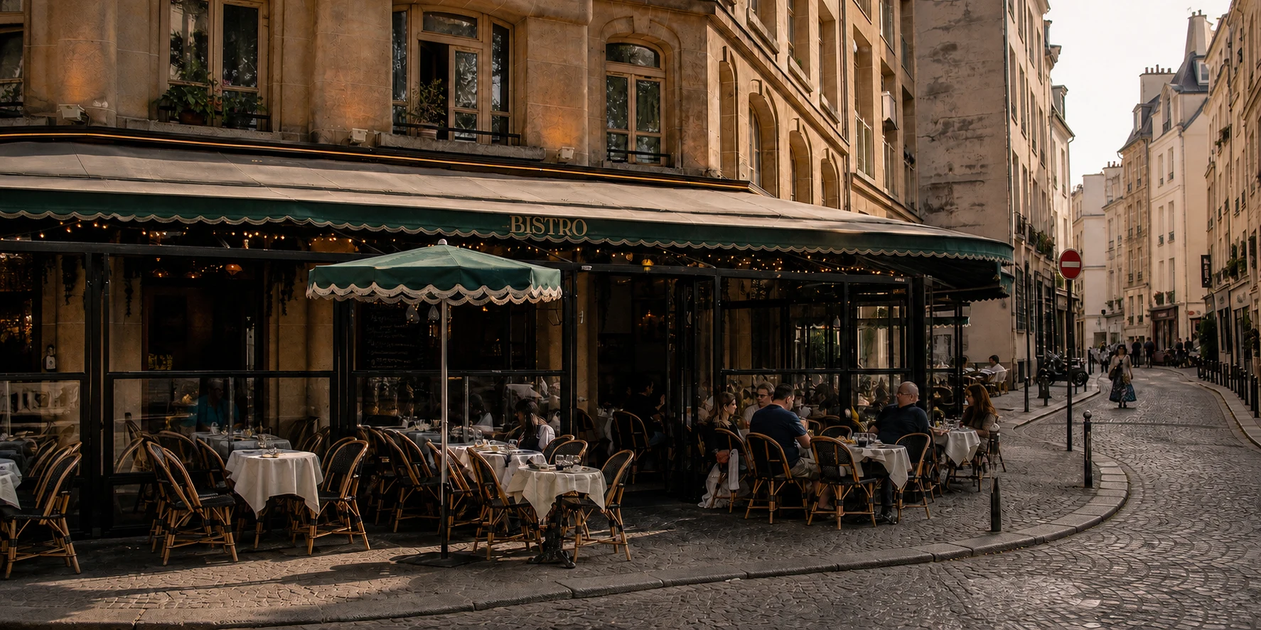 Bistro exterior — illustrative hospitality setting
