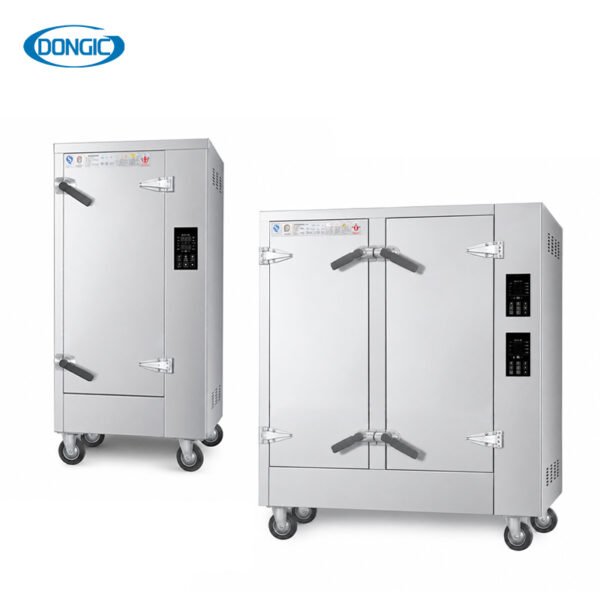 Side-Control Digital Deluxe Electric Gas Dual-Fuel Steamer Cabinet